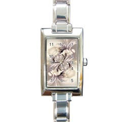 Fractal Feathers Rectangle Italian Charm Watch by MRNStudios