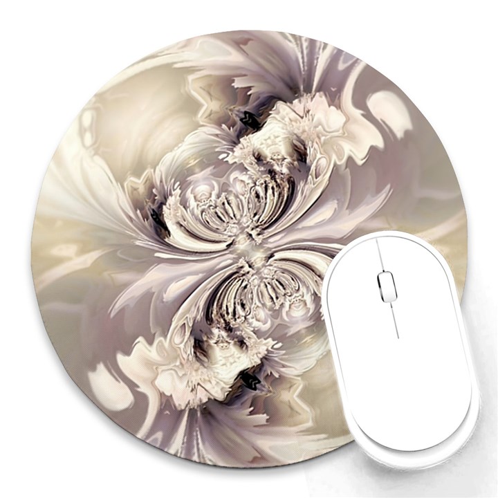 Fractal Feathers Round Mousepads