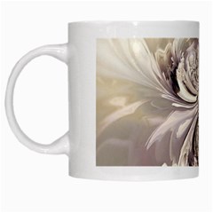 Fractal Feathers White Mug by MRNStudios