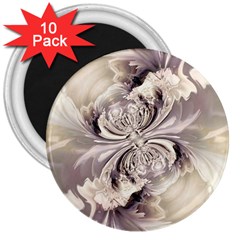 Fractal Feathers 3  Magnets (10 Pack)  by MRNStudios