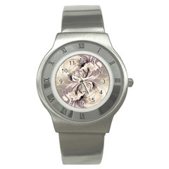 Fractal Feathers Stainless Steel Watch by MRNStudios