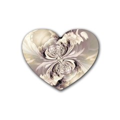 Fractal Feathers Rubber Heart Coaster (4 Pack) by MRNStudios