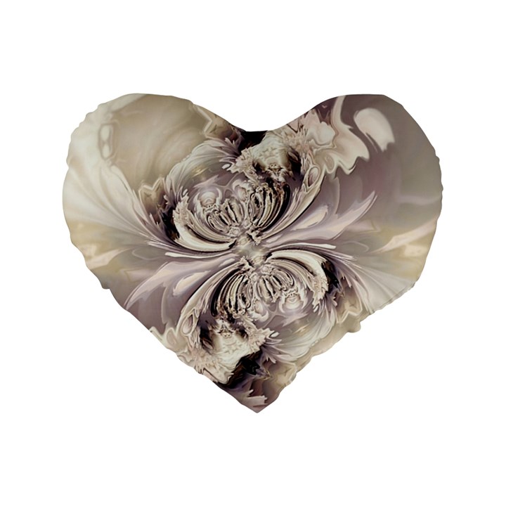 Fractal Feathers Standard 16  Premium Heart Shape Cushions