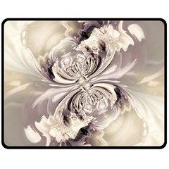 Fractal Feathers Double Sided Fleece Blanket (medium)  by MRNStudios