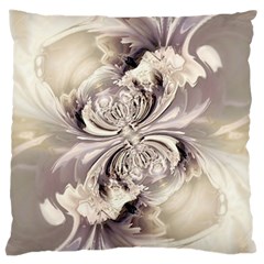 Fractal Feathers Large Flano Cushion Case (one Side) by MRNStudios