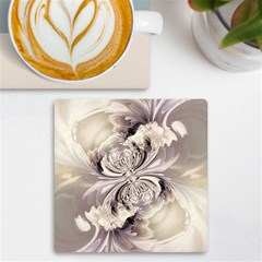 Fractal Feathers Uv Print Square Tile Coaster  by MRNStudios