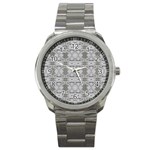 Nature Collage Seamless Pattern Sport Metal Watch Front