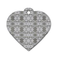 Nature Collage Seamless Pattern Dog Tag Heart (one Side) by dflcprintsclothing