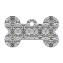 Nature Collage Seamless Pattern Dog Tag Bone (one Side) by dflcprintsclothing