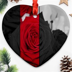 Roses Rouge Fleurs Ornament (heart)