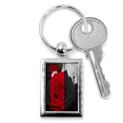 Roses Rouge Fleurs Key Chain (rectangle) by kcreatif