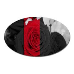 Roses Rouge Fleurs Oval Magnet by kcreatif