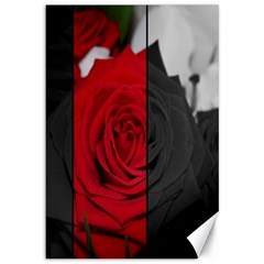 Roses Rouge Fleurs Canvas 12  X 18  by kcreatif