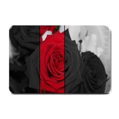 Roses Rouge Fleurs Small Doormat  by kcreatif