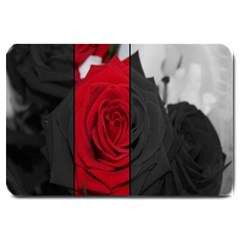 Roses Rouge Fleurs Large Doormat  by kcreatif