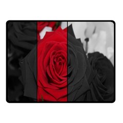 Roses Rouge Fleurs Fleece Blanket (small) by kcreatif