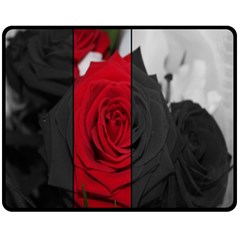 Roses Rouge Fleurs Double Sided Fleece Blanket (medium)  by kcreatif