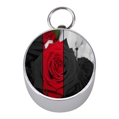 Roses Rouge Fleurs Mini Silver Compasses by kcreatif