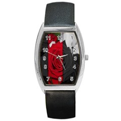 Roses Rouge Fleurs Barrel Style Metal Watch by kcreatif