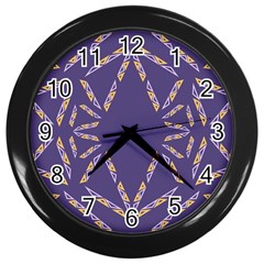 Abstract Pattern Geometric Backgrounds   Wall Clock (black) by Eskimos