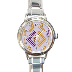 Abstract Geometric Design    Round Italian Charm Watch by Eskimos