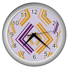 Abstract Geometric Design    Wall Clock (silver) by Eskimos