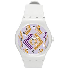 Abstract Geometric Design    Round Plastic Sport Watch (m) by Eskimos