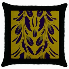 Folk flowers print Floral pattern Ethnic art Throw Pillow Case (Black)