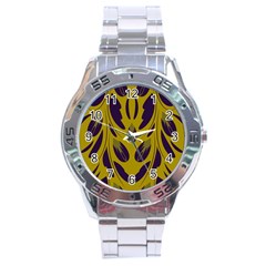 Folk flowers print Floral pattern Ethnic art Stainless Steel Analogue Watch