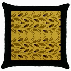 Folk Flowers Print Floral Pattern Ethnic Art Throw Pillow Case (black) by Eskimos