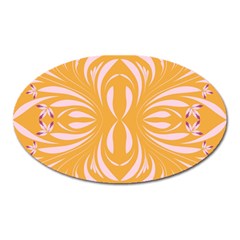 Folk Flowers Print Floral Pattern Ethnic Art Oval Magnet by Eskimos