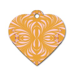 Folk Flowers Print Floral Pattern Ethnic Art Dog Tag Heart (one Side) by Eskimos