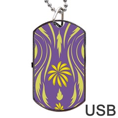 Folk Flowers Print Floral Pattern Ethnic Art Dog Tag Usb Flash (one Side) by Eskimos