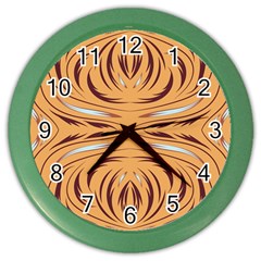 Folk Flowers Print Floral Pattern Ethnic Art Color Wall Clock by Eskimos