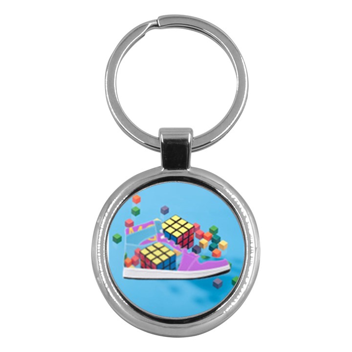 Floating-cubes-on-blue Backgrounderaser 20220422 203144521 Backgrounderaser 20220422 203216276 Key Chain (Round)