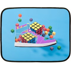 Floating-cubes-on-blue Backgrounderaser 20220422 203144521 Backgrounderaser 20220422 203216276 Double Sided Fleece Blanket (mini)  by marthatravis1968