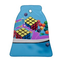 Floating-cubes-on-blue Backgrounderaser 20220422 203144521 Backgrounderaser 20220422 203216276 Bell Ornament (two Sides) by marthatravis1968