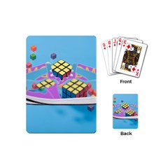 Floating-cubes-on-blue Backgrounderaser 20220422 203144521 Backgrounderaser 20220422 203216276 Playing Cards Single Design (mini) by marthatravis1968