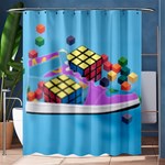 Floating-cubes-on-blue Backgrounderaser 20220422 203144521 Backgrounderaser 20220422 203216276 Shower Curtain 60  x 72  (Medium)  60 x72  Curtain