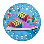 Floating-cubes-on-blue Backgrounderaser 20220422 203144521 Backgrounderaser 20220422 203216276 Round Filigree Ornament (Two Sides) Front