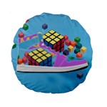 Floating-cubes-on-blue Backgrounderaser 20220422 203144521 Backgrounderaser 20220422 203216276 Standard 15  Premium Round Cushions Front