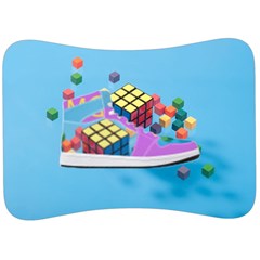 Floating-cubes-on-blue Backgrounderaser 20220422 203144521 Backgrounderaser 20220422 203216276 Velour Seat Head Rest Cushion by marthatravis1968