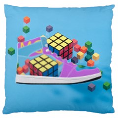 Floating-cubes-on-blue Backgrounderaser 20220422 203144521 Backgrounderaser 20220422 203216276 Standard Flano Cushion Case (one Side) by marthatravis1968