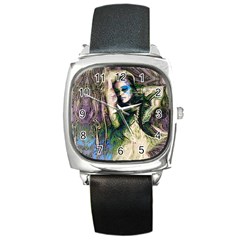 My Mucha Moment Square Metal Watch by MRNStudios