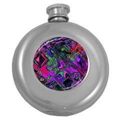 Neon Aquarium Round Hip Flask (5 Oz) by MRNStudios