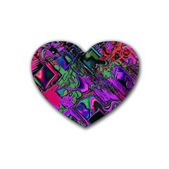 Neon Aquarium Rubber Heart Coaster (4 Pack) by MRNStudios