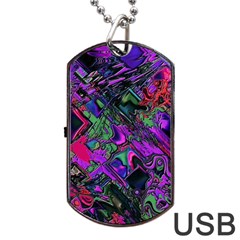 Neon Aquarium Dog Tag Usb Flash (one Side) by MRNStudios