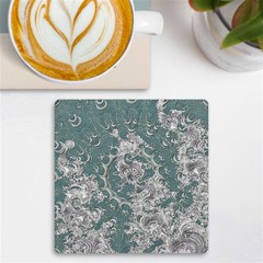 Seaweed Mandala Uv Print Square Tile Coaster  by MRNStudios