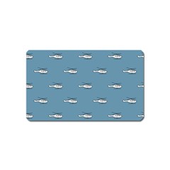 Cartoon Sketchy Helicopter Drawing Motif Pattern Magnet (name Card)