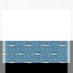 Cartoon Sketchy Helicopter Drawing Motif Pattern Rectangular Jigsaw Puzzl by dflcprintsclothing